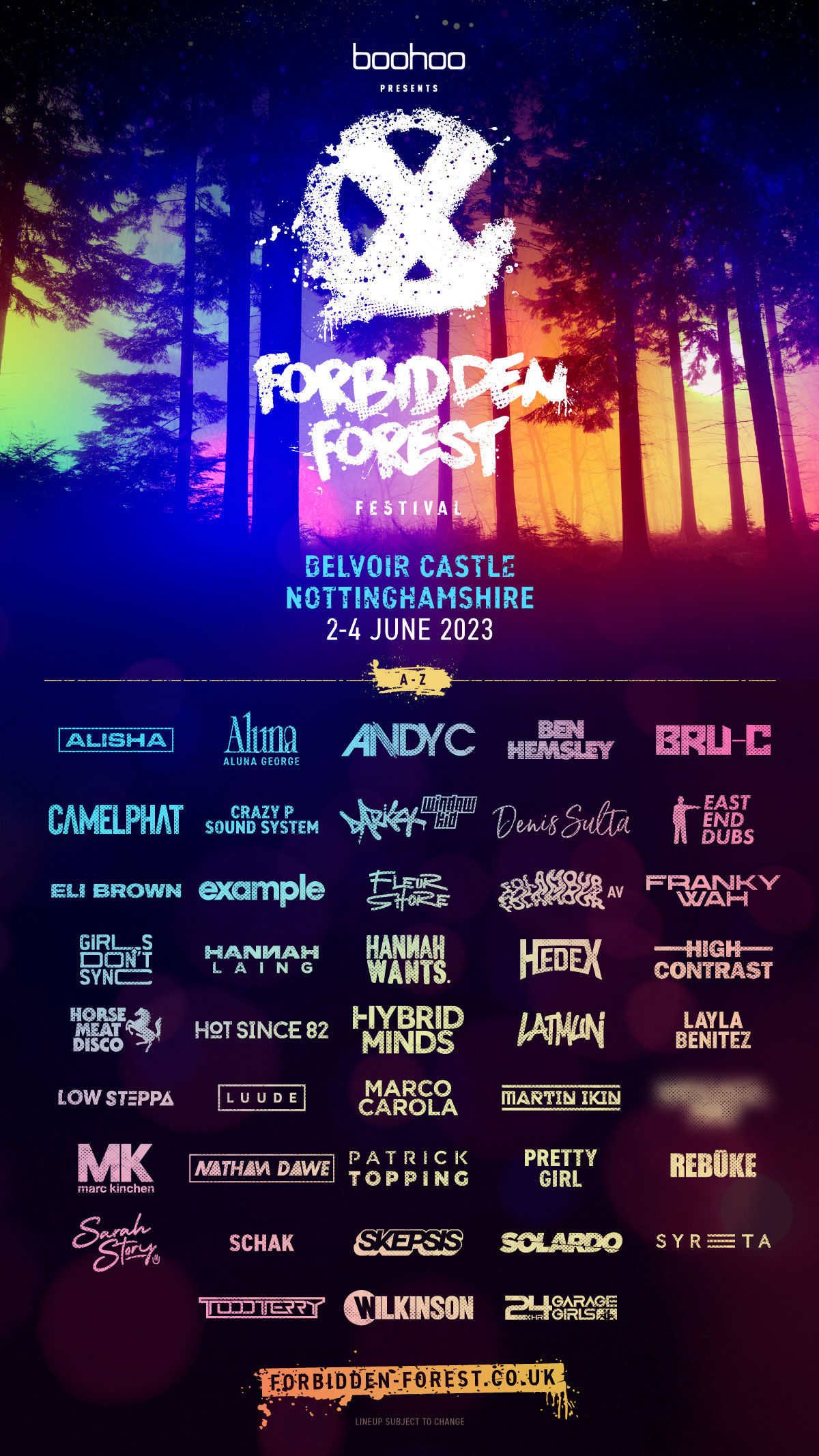 Forbidden Forest Line Up